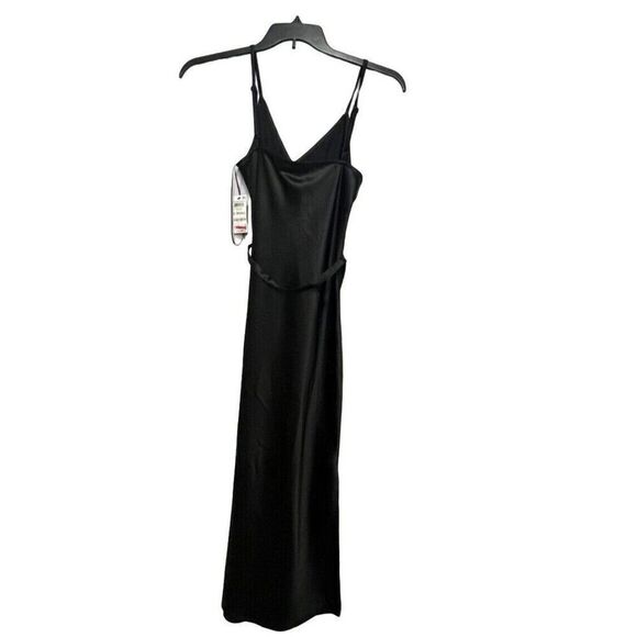 INC International Concepts Side Slit Slip Dress, Black, XS - Picture 9 of 10